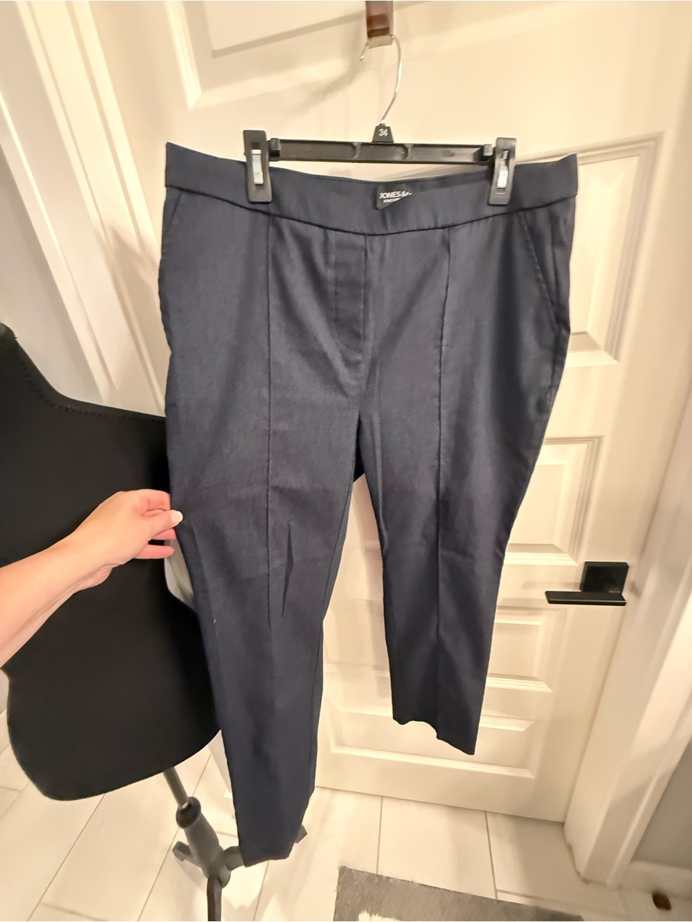 Jones New York Dark Navy Straight-Leg Dress Pants